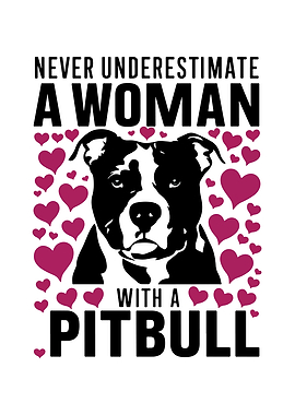 Woman with a Pitbull Graphic
