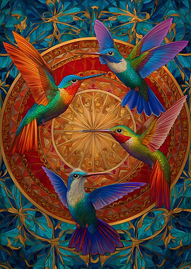 Hummingbird Stained Glass Art