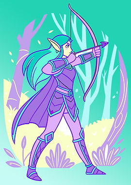 Elf Archer in Forest