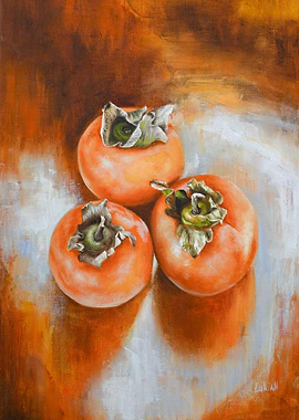 Persimmon Still Life Painting
