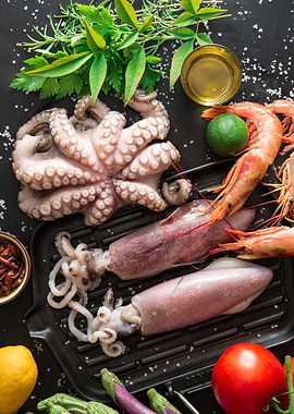 Seafood Platter with Octopus and Squid