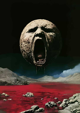 Screaming Moon over Blood Red Lake