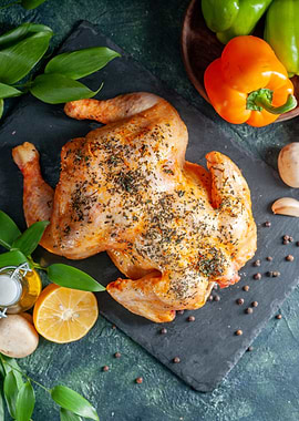Roasted Chicken with Vegetables and Herbs