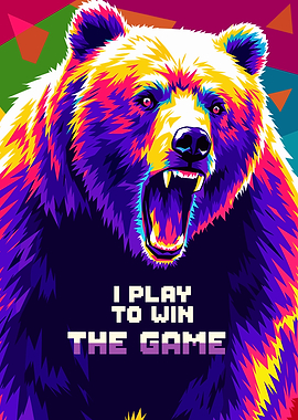 Colorful Bear Illustration with Motivational Text
