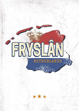 Friesland Netherlands Map Souvenir