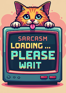 Sarcasm Loading Cat on TV