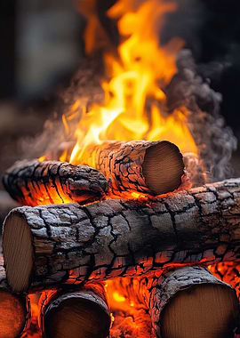 Burning Firewood Stack