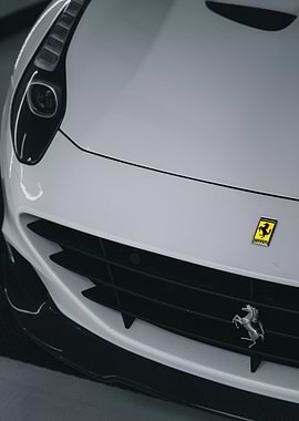 White Ferrari Front View