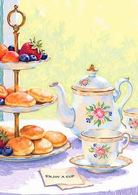 Elegant Tea Party Still Life