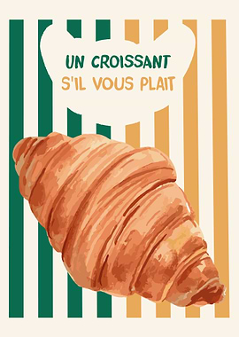 Un Croissant S'il Vous Plait Illustration
