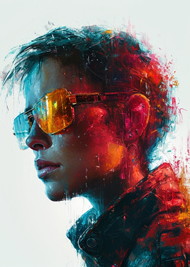 Woman with Sunglasses, Abstract Portrait