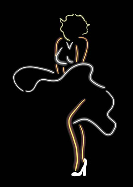 Neon Marilyn - Iconic Glow Skirt Silhouette