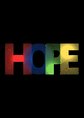 Colorful Hope Text Art on Black