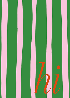 Green and Pink Striped Hi