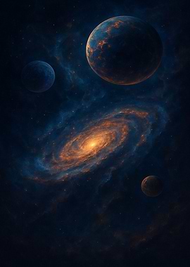 Planets and Galaxy in Deep Space