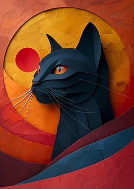 Abstract Cat Portrait
