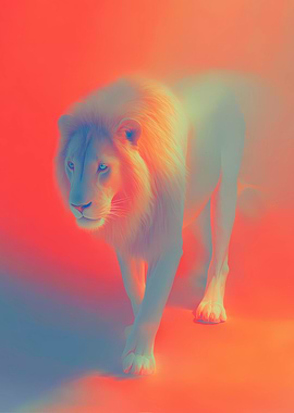 Lion in Vibrant Hues