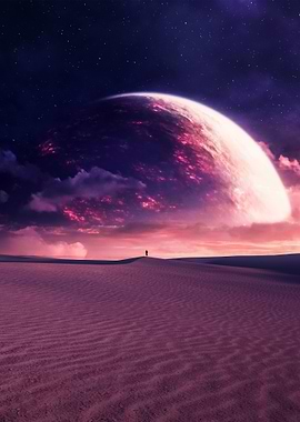 Desert Wanderer Under a Giant Planet