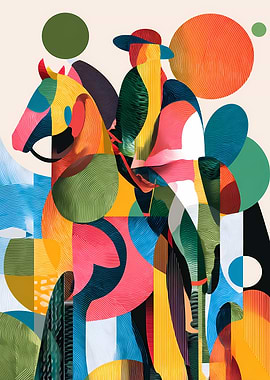 Abstract Horse and Rider