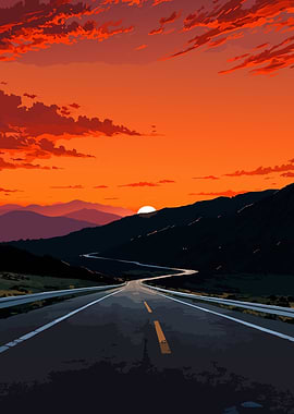 Sunset Road Landscape