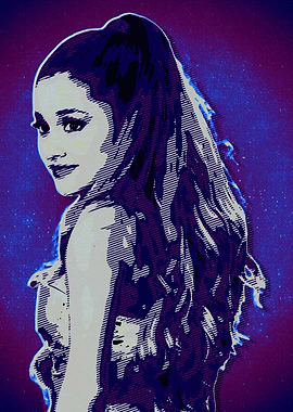 Ariana Grande Portrait with Graphic Style