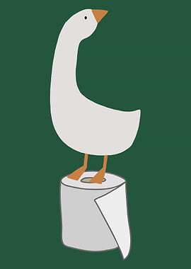 Goose on Toilet Paper Roll