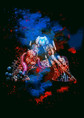 Abstract Sci-Fi Creature and Robot Fusion