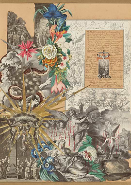 Collage with Religious and Floral Motifs by John Bingley Garland