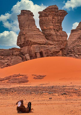 Desert Landscape with Rock Formations