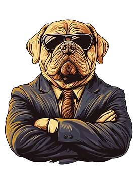 Cool Dog In A Business Suit Awesome Dog