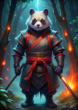 Panda Warrior in Forest