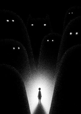 Child Surrounded by Dark Figures