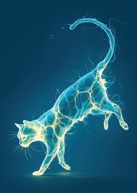 Electric Cat Illustration