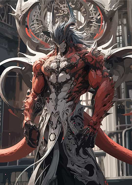 Muscular Demon Character Digital Art