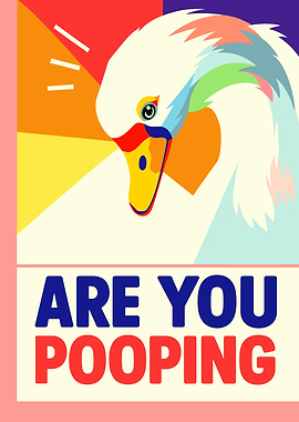 Are You Pooping Swan Pop Art