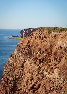 Heligoland Cliffs and North Sea at sunset