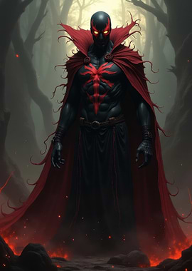 Dark Superhero in Forest