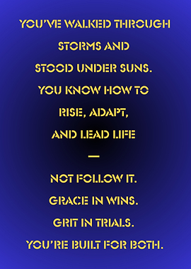 Inspirational Quote on Blue Background