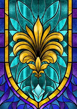 Stained Glass Fleur-de-lis