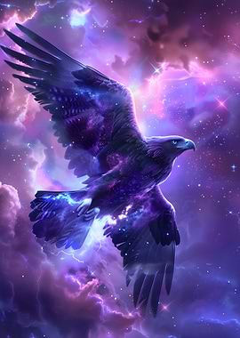 Cosmic Eagle Soaring Through Nebula
