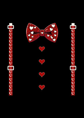Heart Bowtie and Suspenders Design