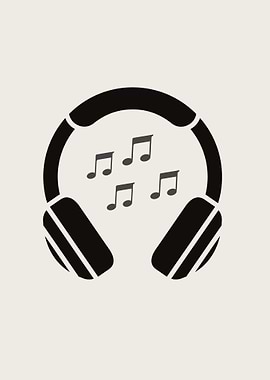 Headphones with Music Notes Icon