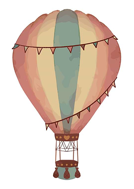 Pastel Hot Air Balloon Illustration