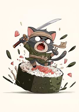 Sushi Cat Ninja Warrior