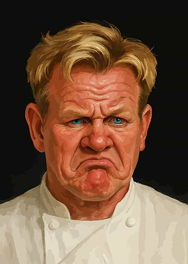 Gordon Ramsay Portrait with Angry Expression
