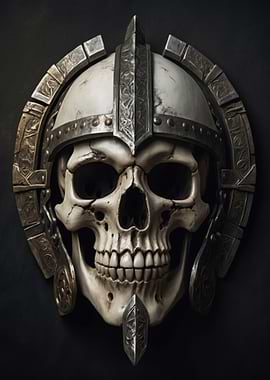 Skull with Viking Helmet