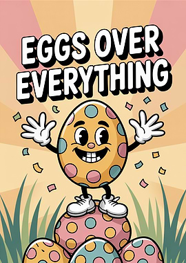 Eggs Over Everything Easter Cartoon