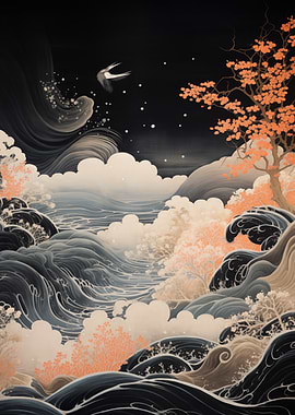 Japanese style seascape