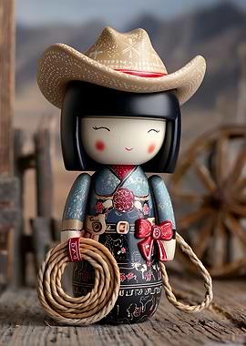Kokeshi Doll Cowboy