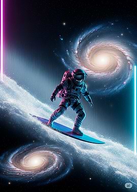 Astronaut Surfing in Space